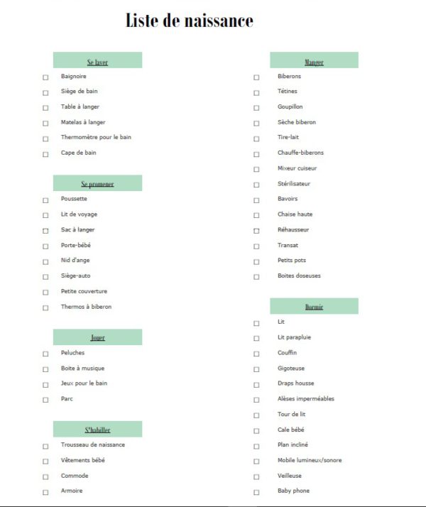 Préparer la liste de naissance - Je suis débordée