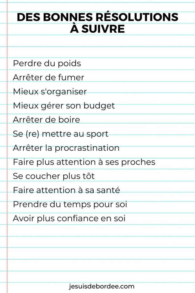 bonnes résolutions à suivre