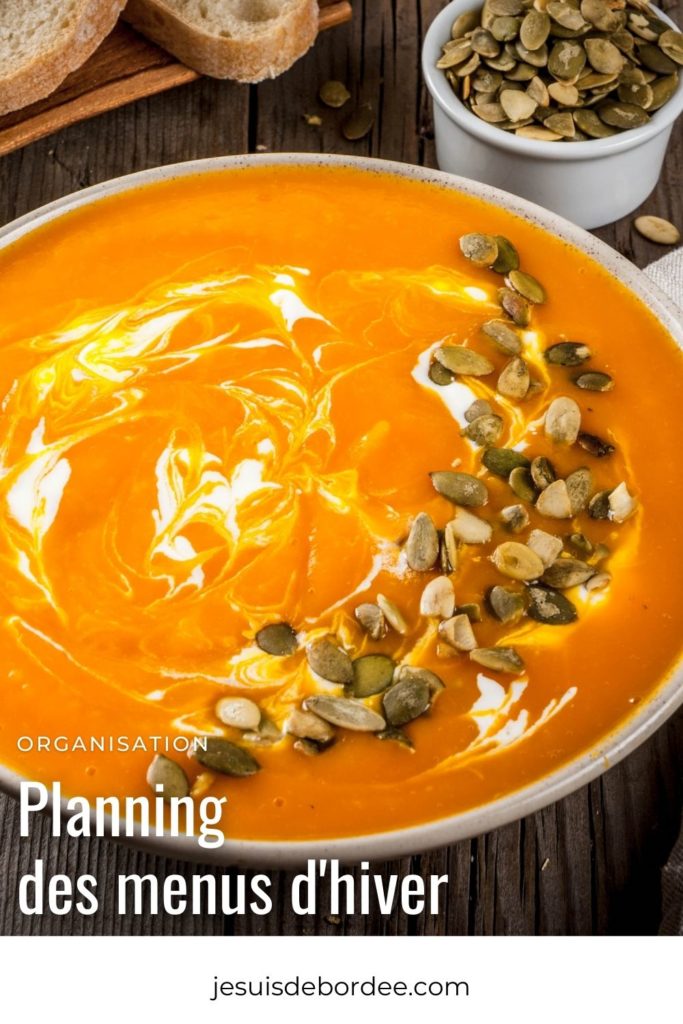 Planning des menus d'hiver