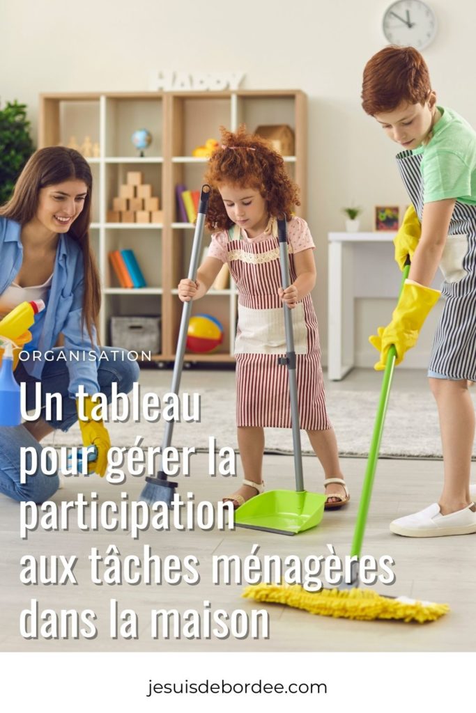 Un tableau pour gérer la participation aux tâches ménagères dans la maison