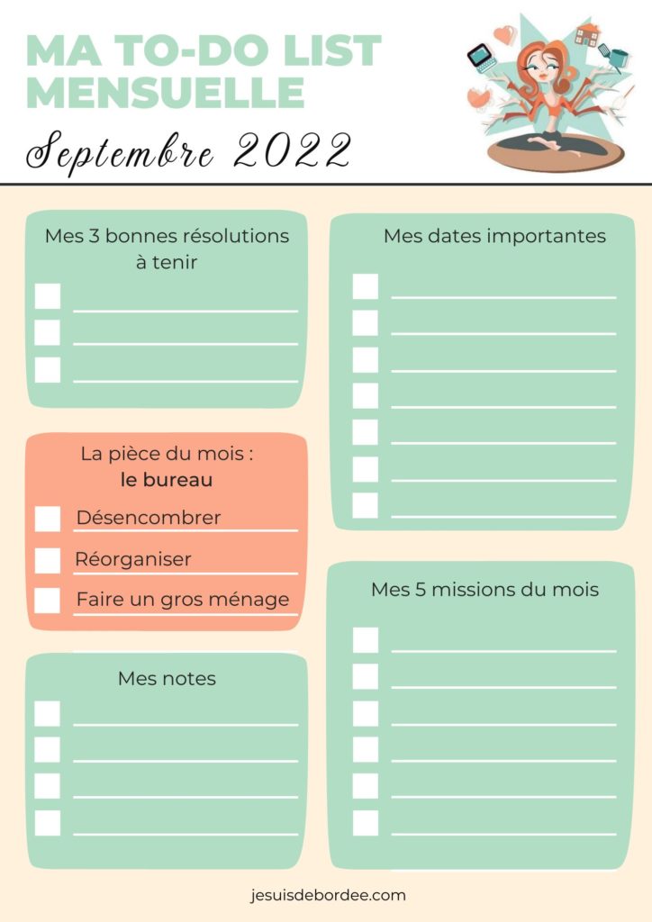 To-do list de septembre 2022