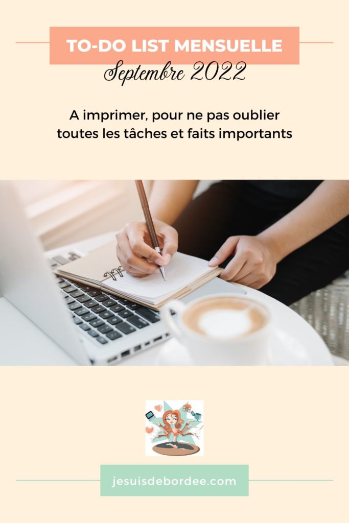 To-do list de septembre 2022