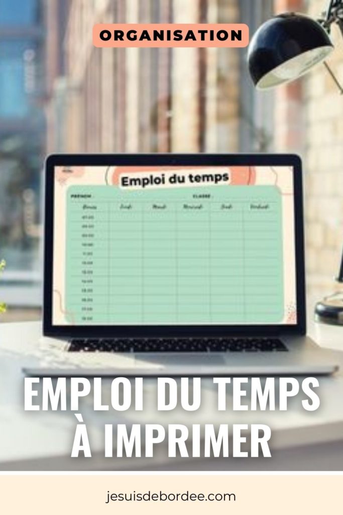 emploi du temps à imprimer