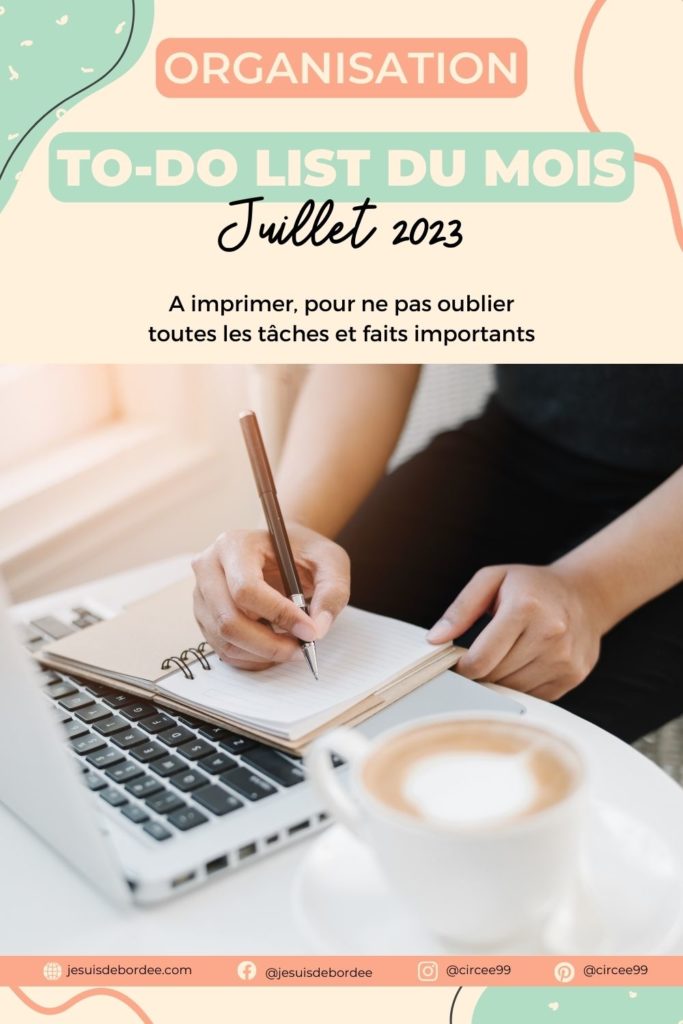 to-do list de juillet 2023