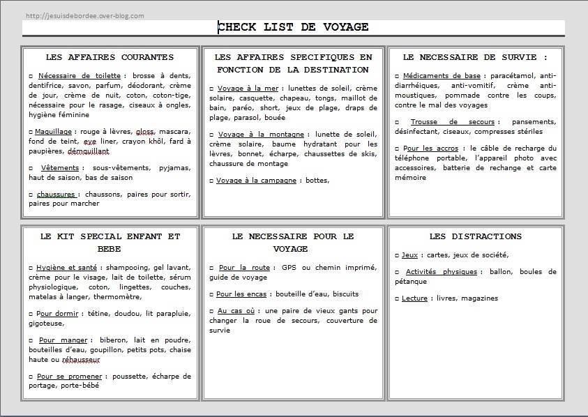 Carnet de voyage / Organisateur de voyage / Liste de contrôle de voyage /  Journal de voyage / Liste de seaux de voyage -  France