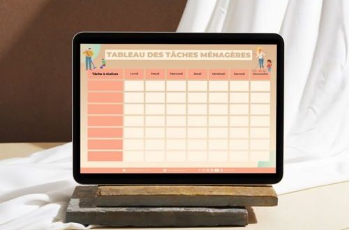 Tableau pour gérer la participation aux tâches ménagères