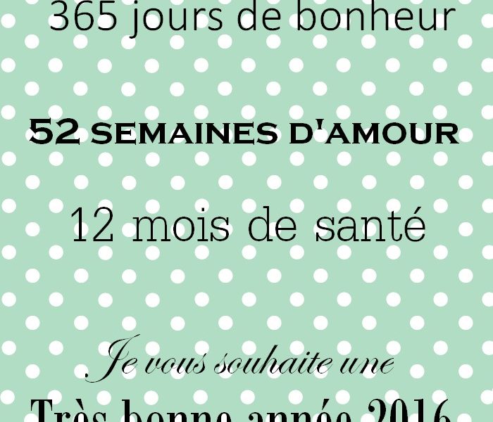 Très bonne année 2016