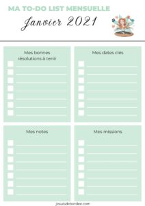 to-do list janvier 2021