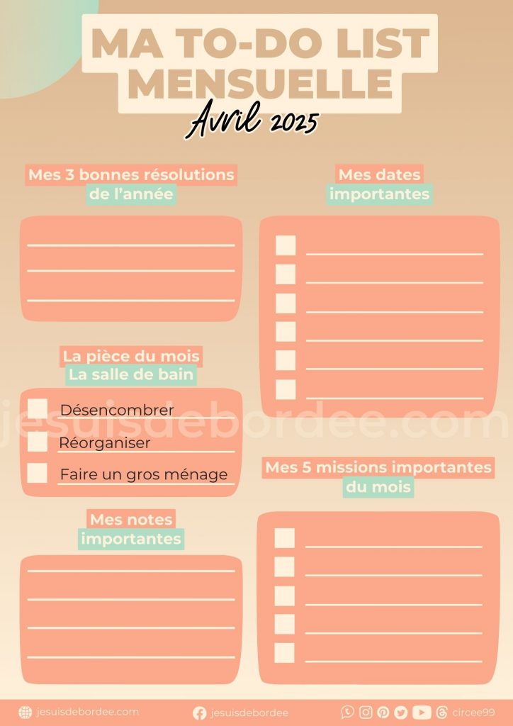 to do list avril 2025