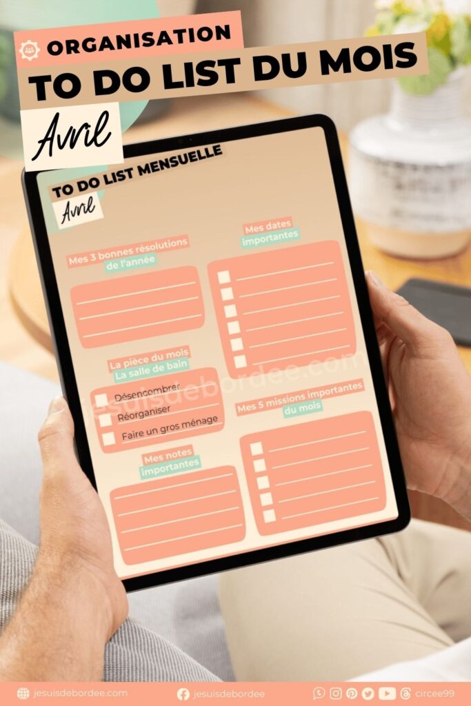 to do list avril pour une bonne organisation à la maison