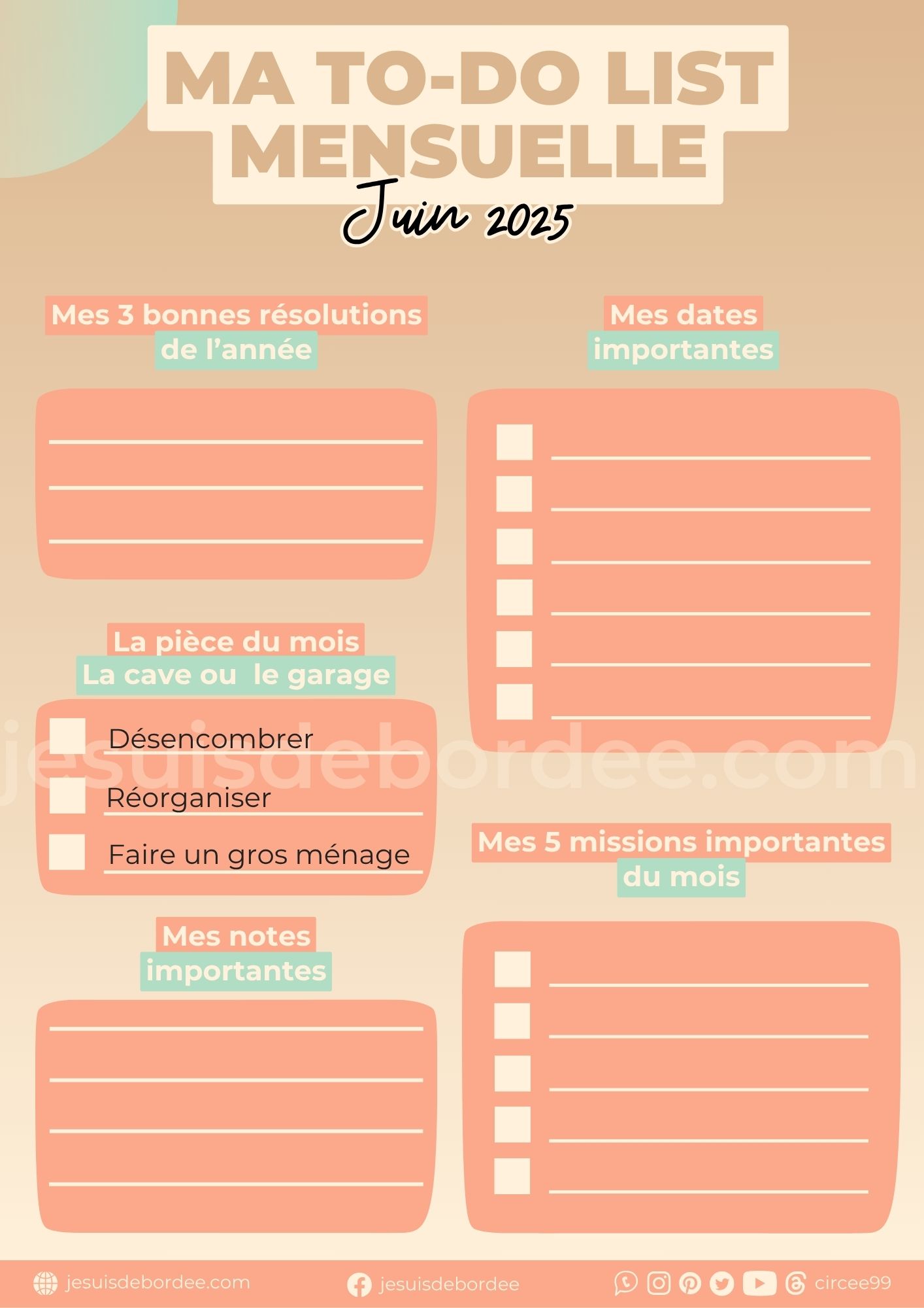 To do list juin 2025 organisation