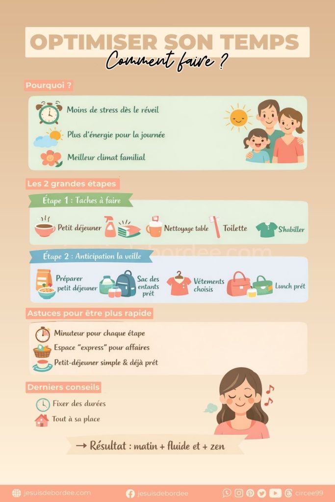 optimiser temps matin organisation famille maison