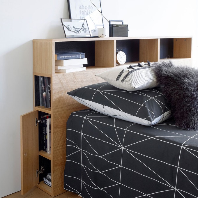 Tête de lit avec table de chevet réorganiser chambre parents aménager parentale