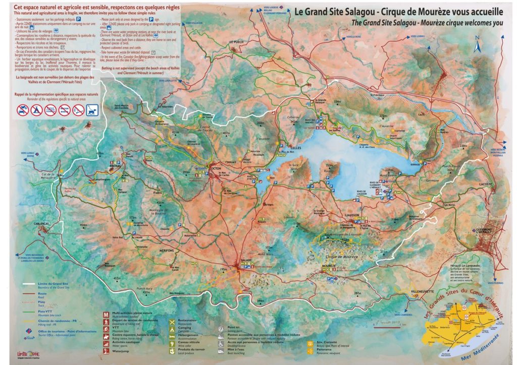 carte du lac du Salagou