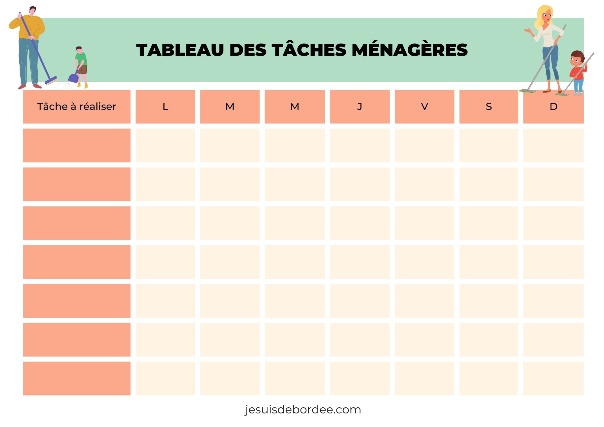 1 Tableau De Planification Des Tâches Quotidiennes - Temu France