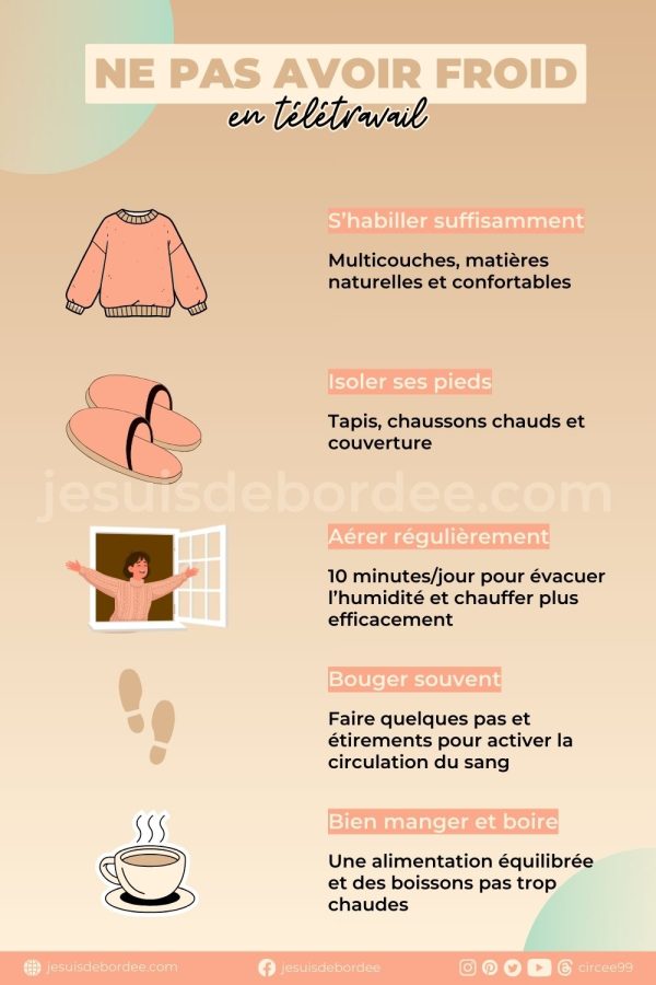 Ne pas avoir froid en télétravail : mes 5 conseils