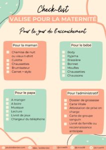 Valise pour la maternité (jour de l'accouchement)