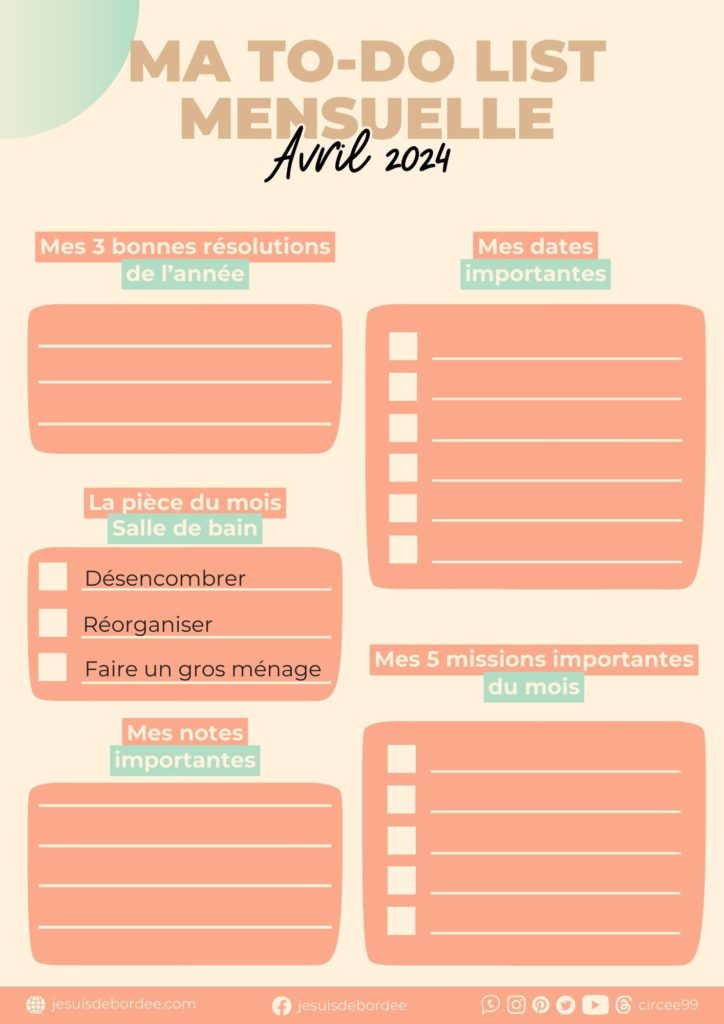 to do list avril 2024