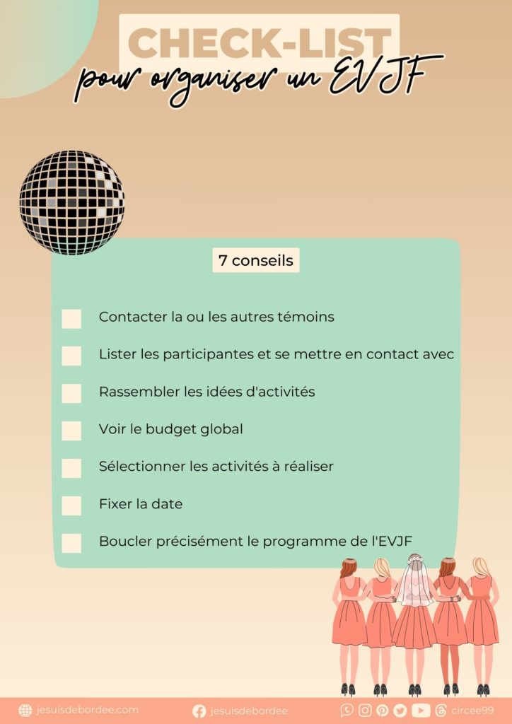 check list organiser evjf