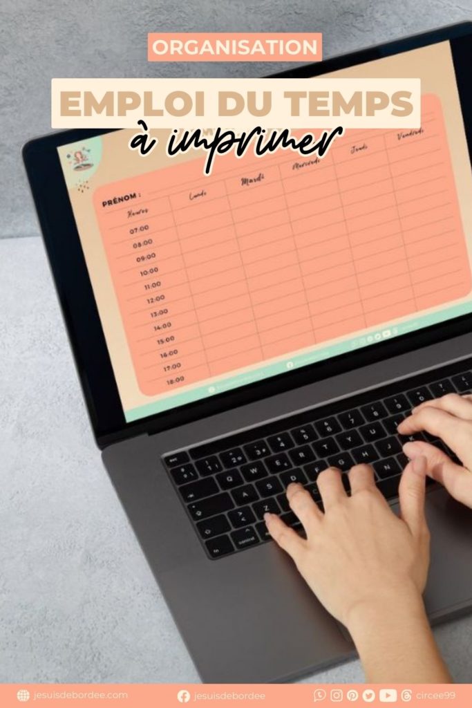 emploi du temps à imprimer