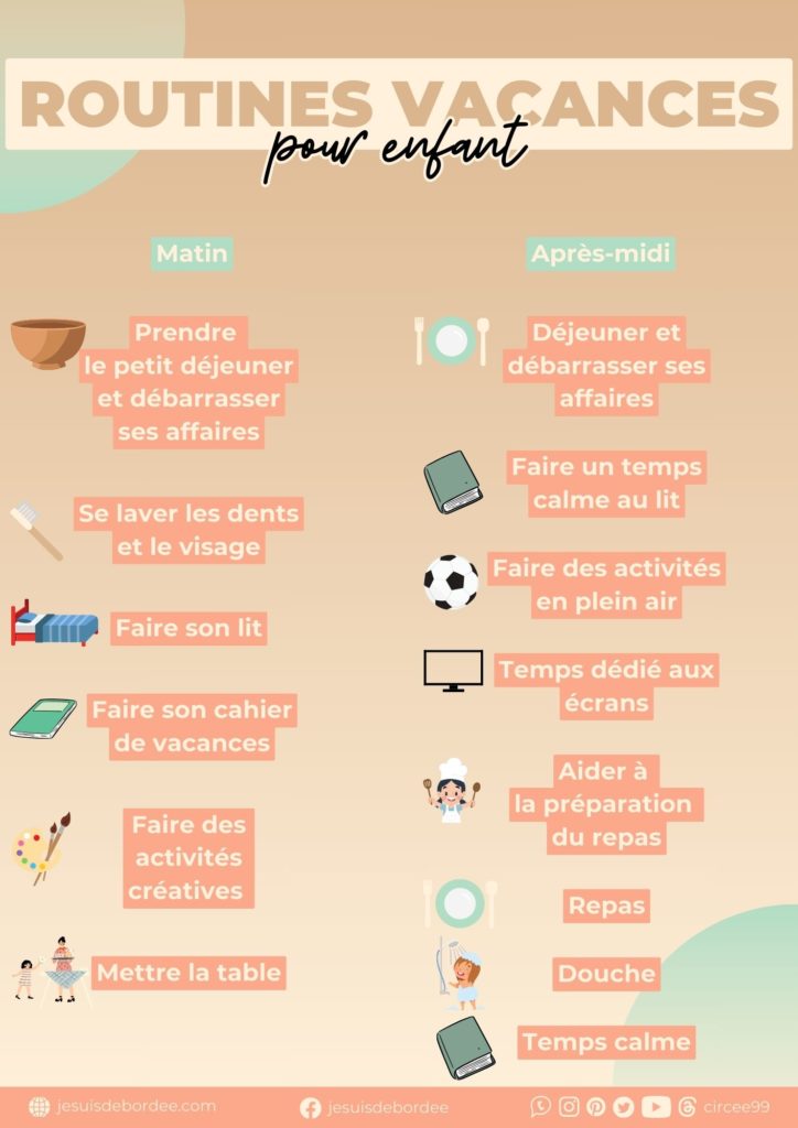 routines vacances enfant