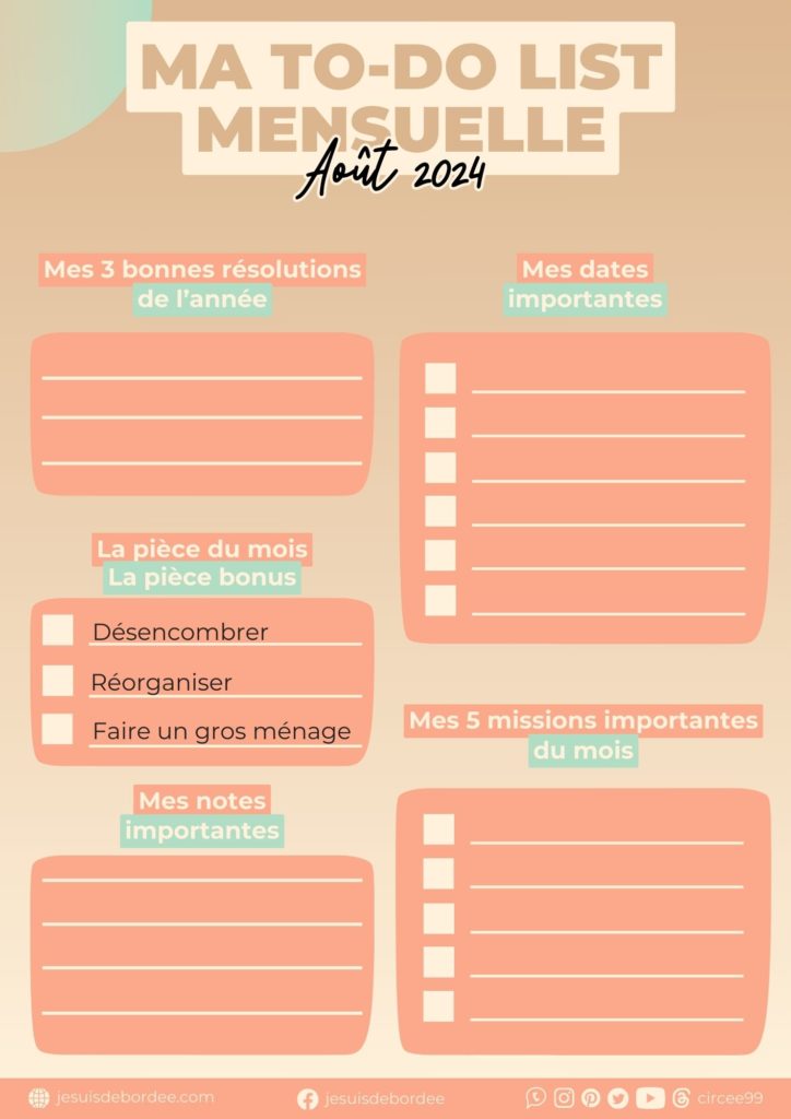 to do list août