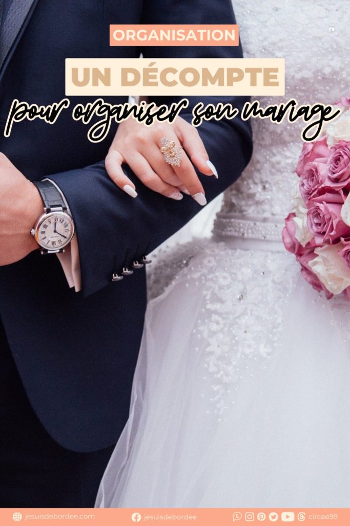 décompte pour organiser son mariage