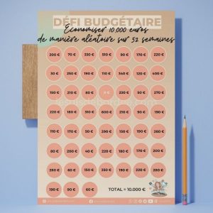 tracker défi 10000 euros aléatoire 52 semaines