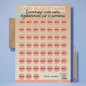 tracker défi budgétaire 10000 euros 52 semaines économies