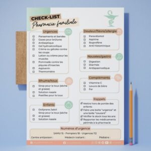 check list pharmacie familiale à télécharger