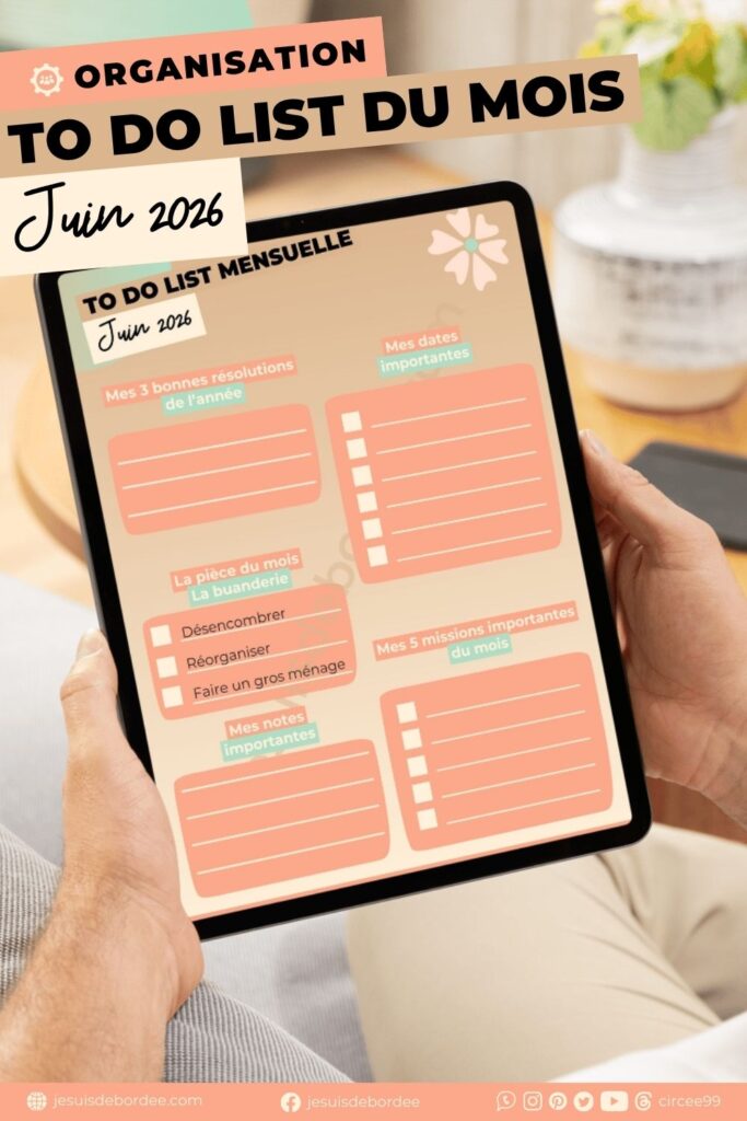 to do list juin 2026 organisation famille buanderie à imprimer