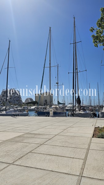 Port de plaisance de La Grande Motte avec voiliers amarrés et immeubles pyramidaux en arrière-plan