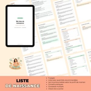 Alternative view of Liste de naissance premium à imprimer