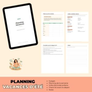 Alternative view of Planning vacances à imprimer : semaine et activités