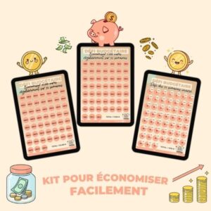 Kit pour économiser de l'argent facilement : 3 tablettes avec les défis 52 semaines, 7 000 € et 10 000 € à imprimer